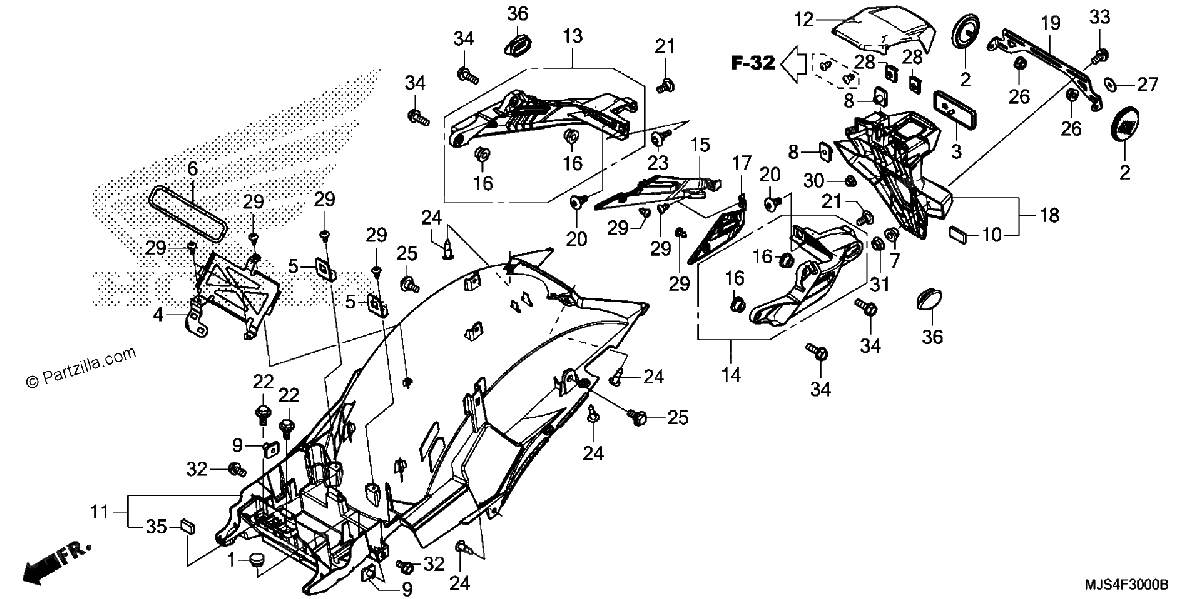 Diagrama de REAR FENDER