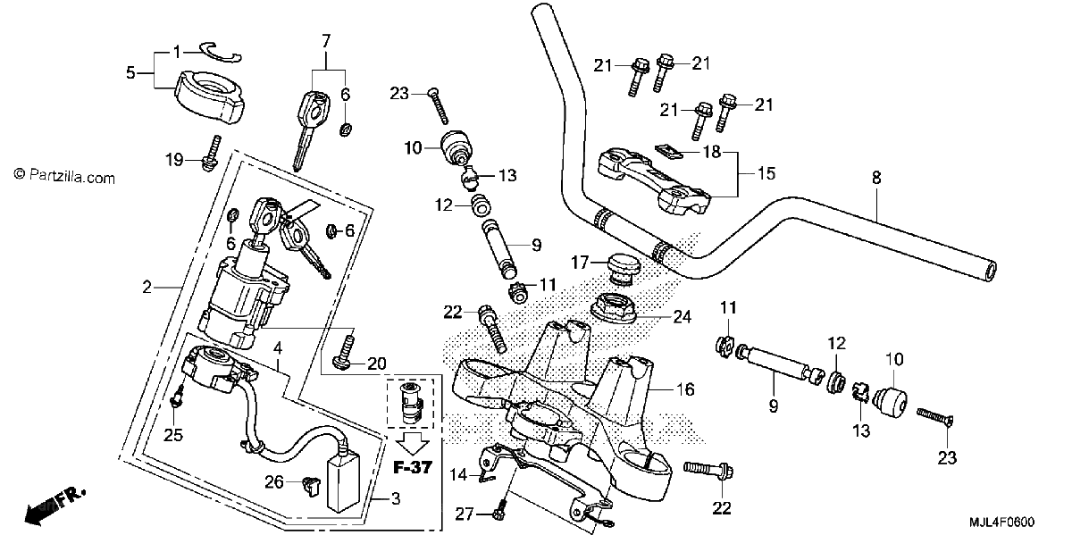 Diagrama de HANDLEBAR TOP BRIDGE