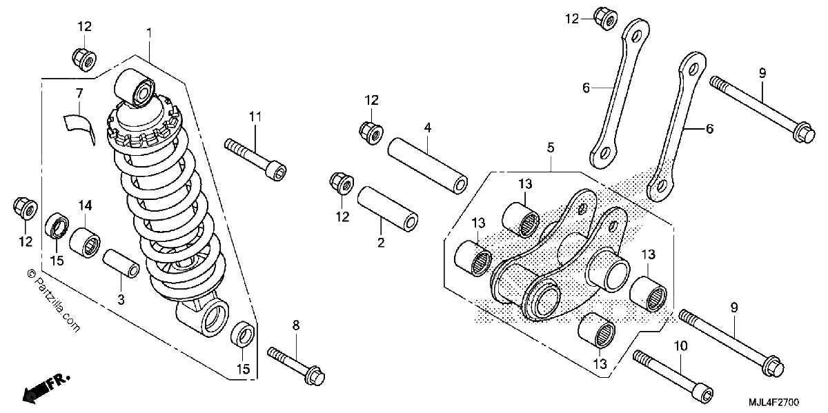 Diagrama de REAR SHOCK ABSORBER