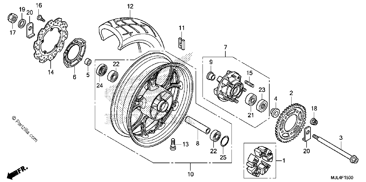 Diagrama de REAR WHEEL