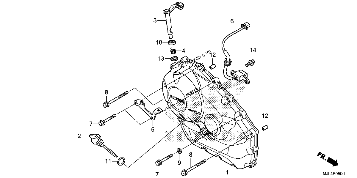 Diagrama de RIGHT CRANKCASE COVER 1