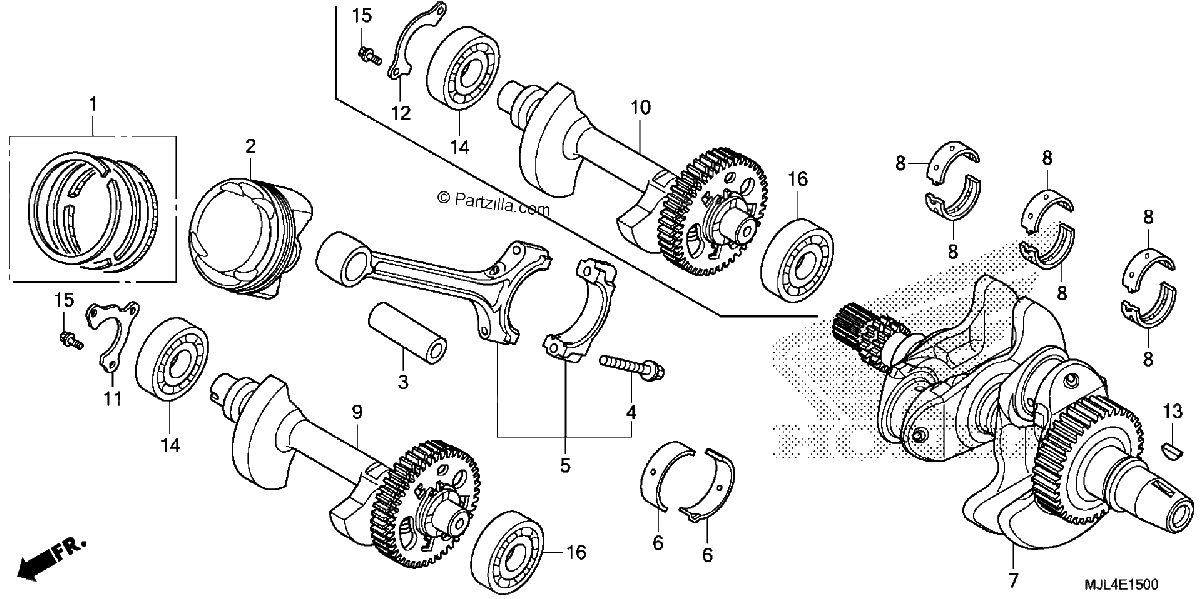 Diagrama de CRANKSHAFT PISTON