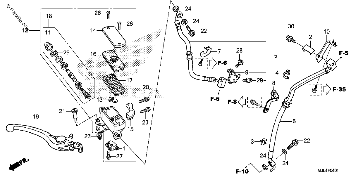 Diagrama de FRONT BRAKE MASTER CYLINDER 2