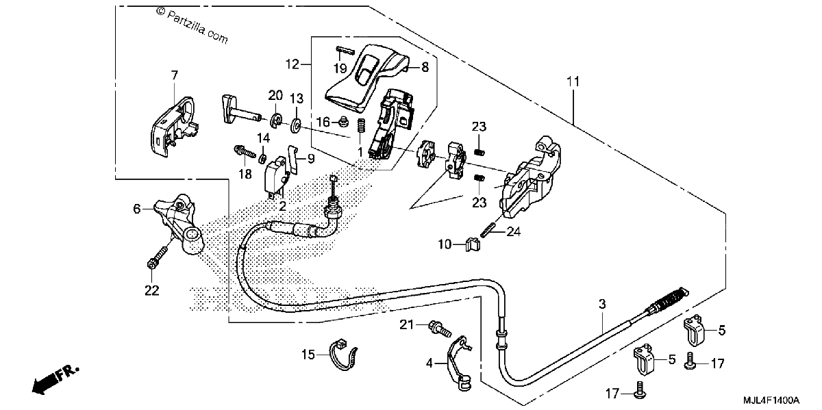 Diagrama de PARKING BRAKE LEVER