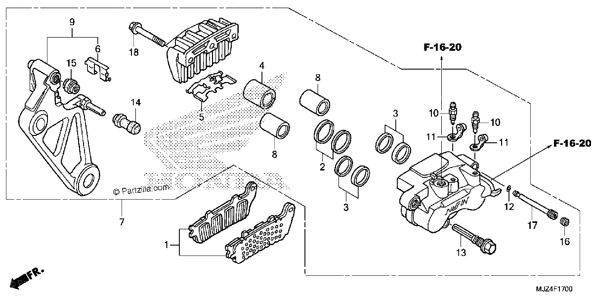 Diagrama de REAR BRAKE CALIPER