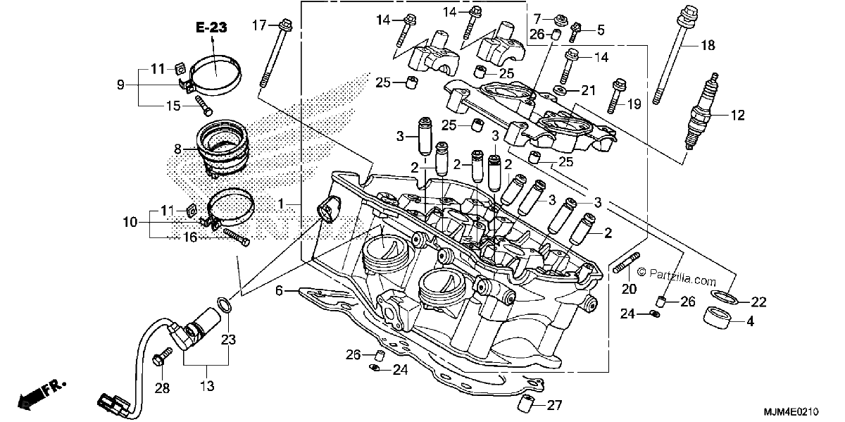 Diagrama de CYLINDER HEAD RR