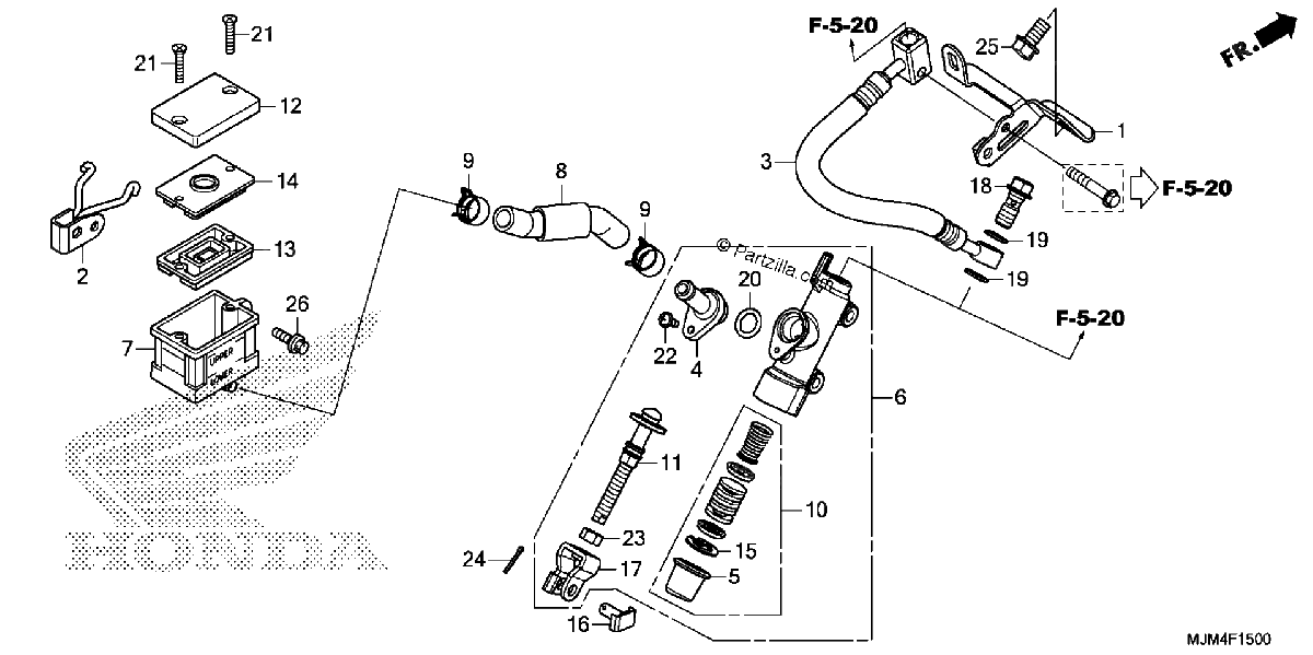 Diagrama de REAR BRAKE MASTER CYLINDER