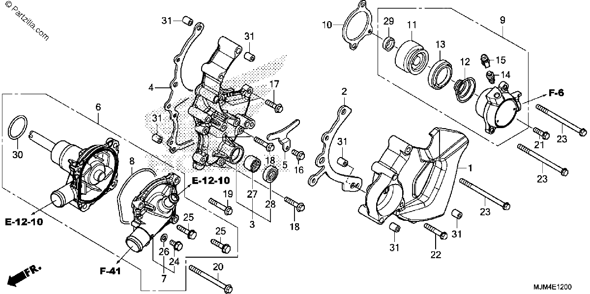 Diagrama de WATER PUMP CLUTCH SLAVE CYLINDER