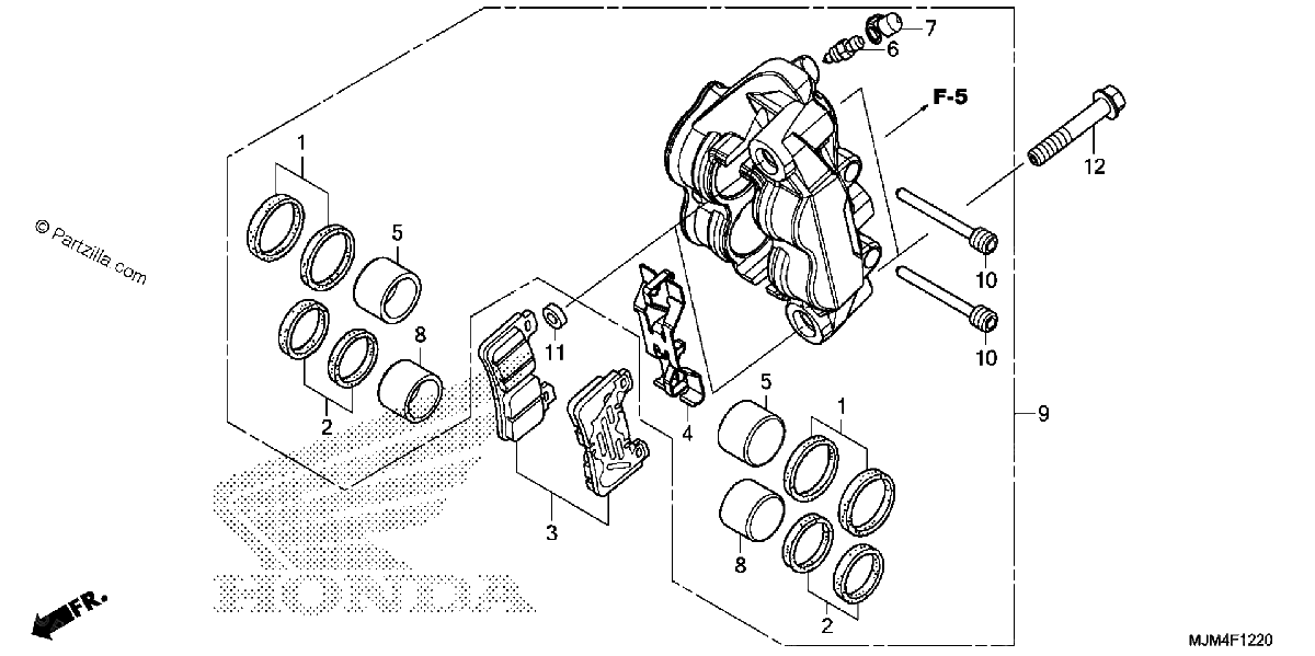 Diagrama de LEFT FRONT BRAKE CALIPER 1