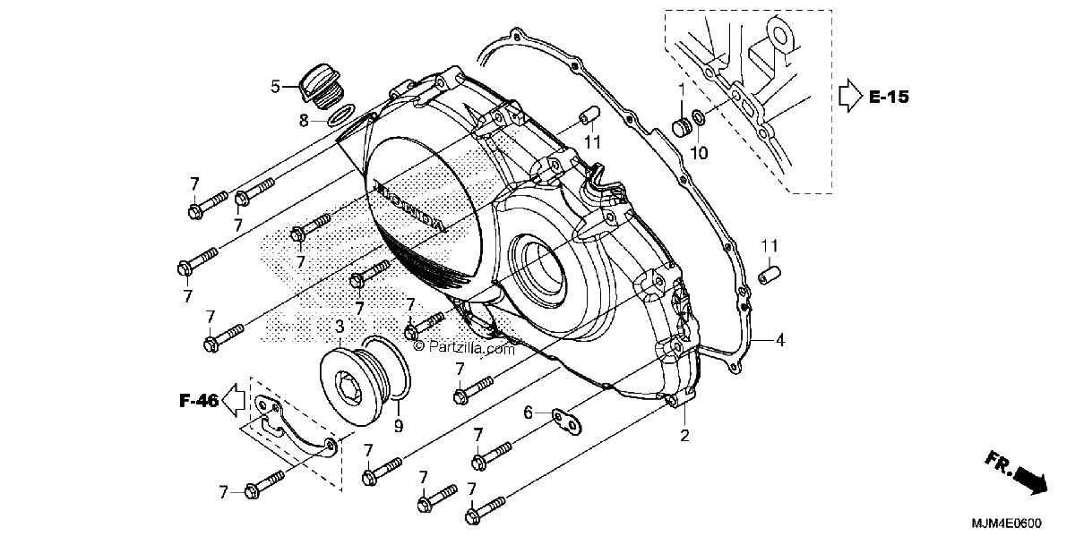 Diagrama de RIGHT CRANKCASE COVER