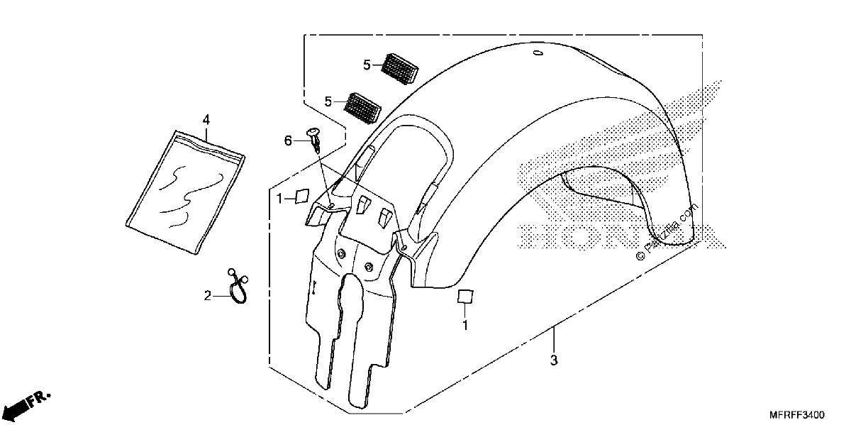 Diagrama de REAR FENDER 1
