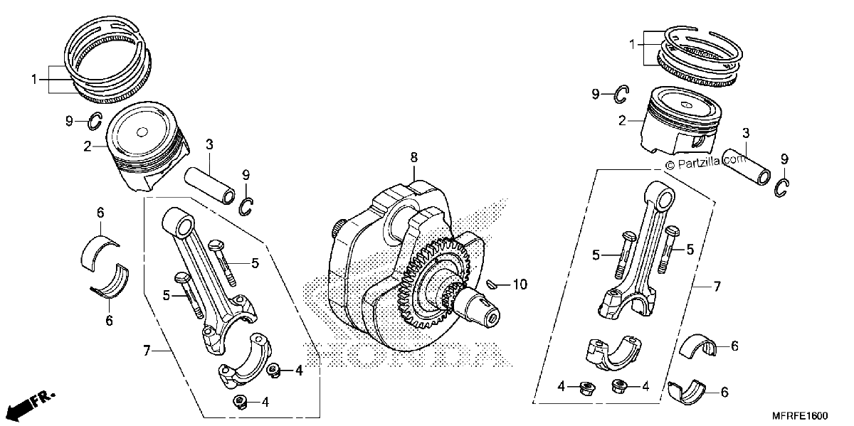 Diagrama de CRANKSHAFT PISTON