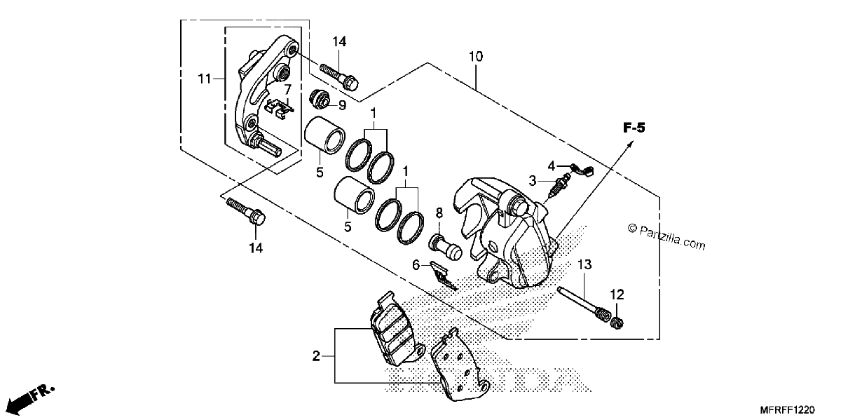 Diagrama de FRONT BRAKE CALIPER 1