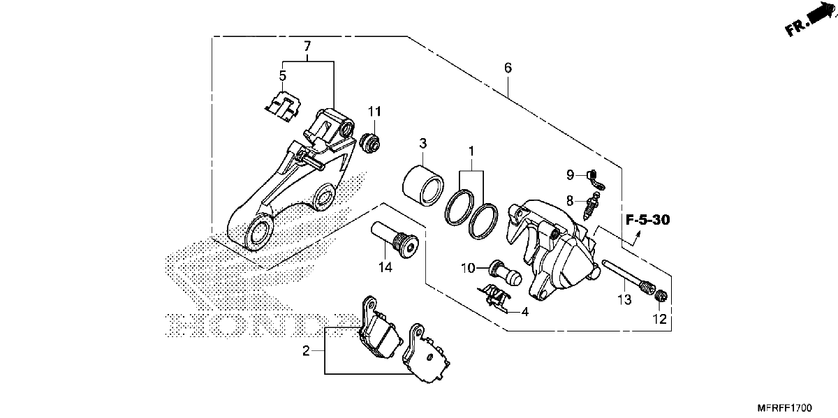Diagrama de REAR BRAKE CALIPER 1