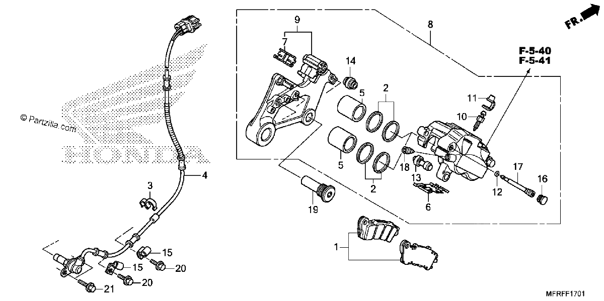 Diagrama de REAR BRAKE CALIPER 2