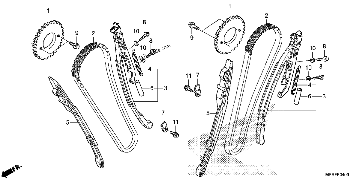 Diagrama de CAM CHAIN TENSIONER