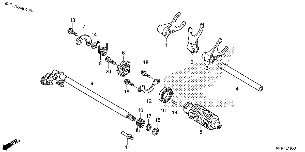 Diagrama de GEARSHIFT DRUM