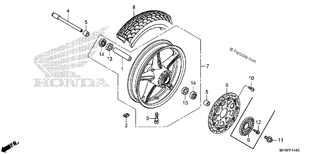 Diagrama de FRONT WHEEL 1