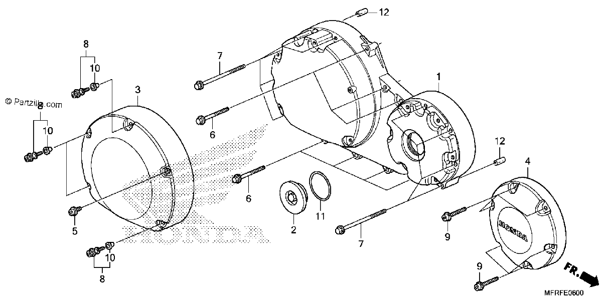 Diagrama de RIGHT CRANKCASE COVER