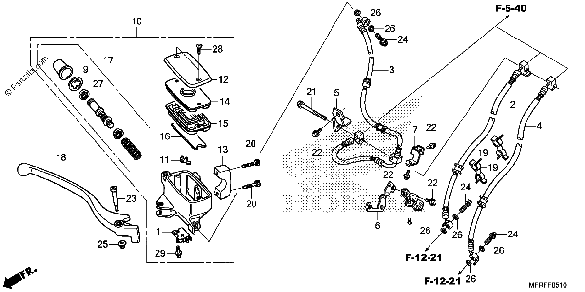 Diagrama de FRONT BRAKE MASTER CYLINDER 2