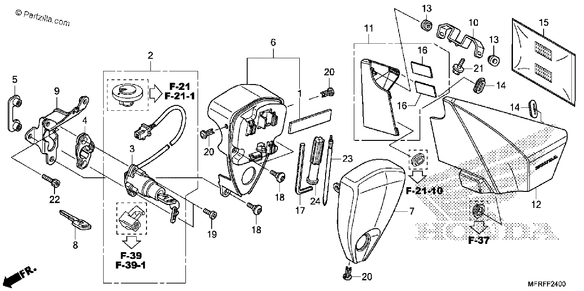 Diagrama de SIDE COVER TOOLS COMBINATION SWITCH