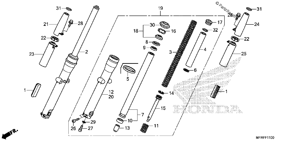 Diagrama de FRONT FORK 1