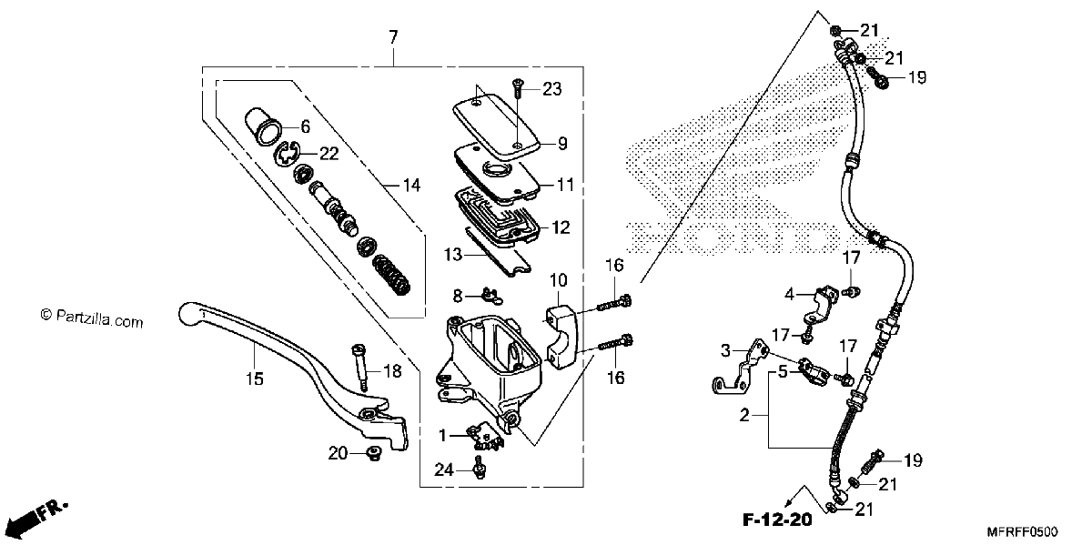 Diagrama de FRONT BRAKE MASTER CYLINDER 1