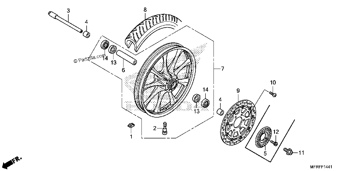 Diagrama de FRONT WHEEL 2