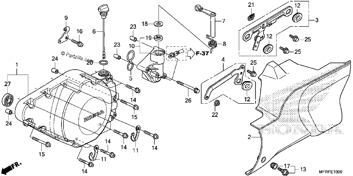 Diagrama de LEFT CRANKCASE COVER