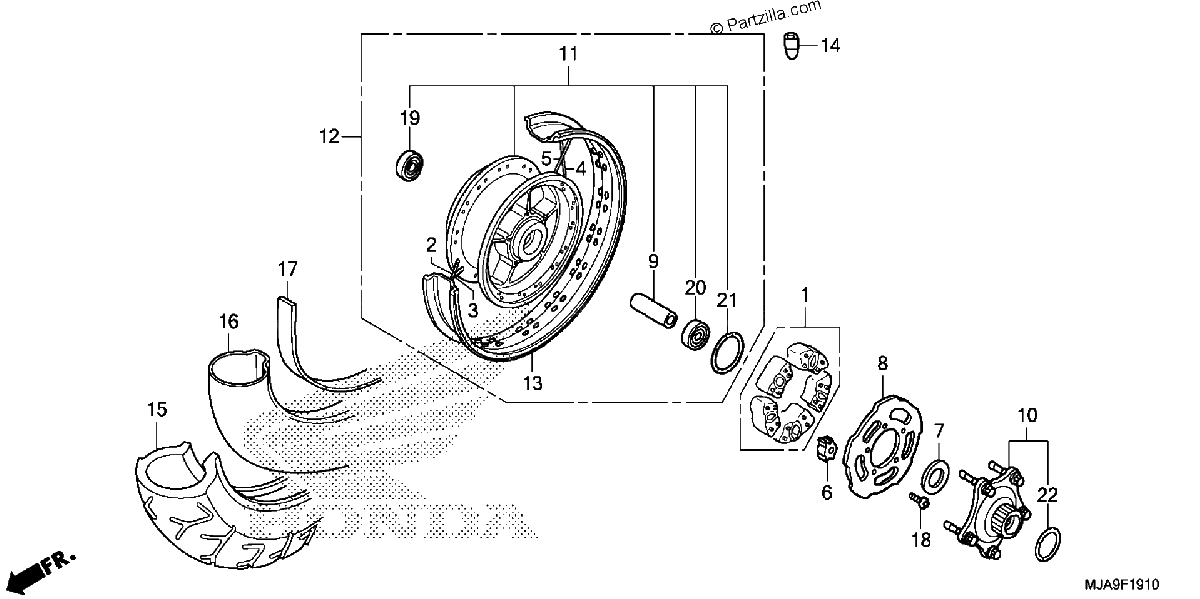 Diagrama de REAR WHEEL 1