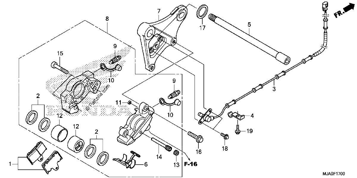 Diagrama de REAR BRAKE CALIPER
