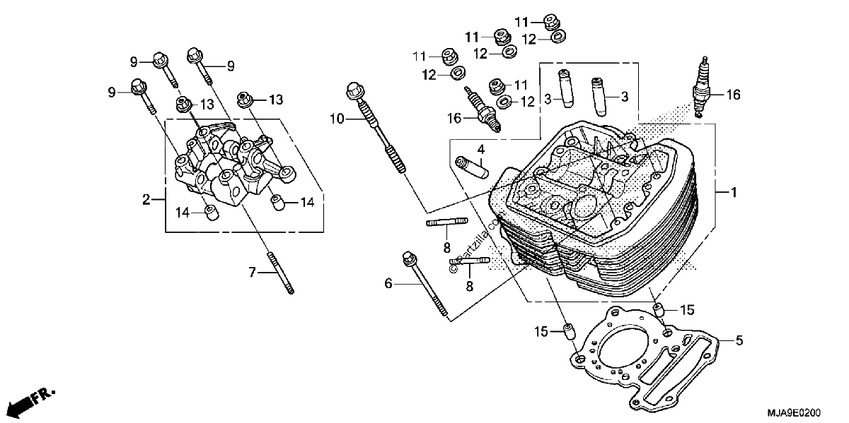 Diagrama de FRONT CYLINDER HEAD
