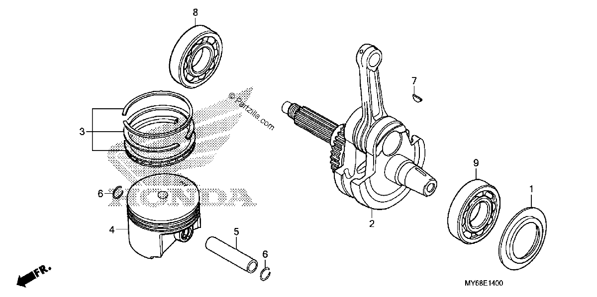 Diagrama de CRANKSHAFT PISTON