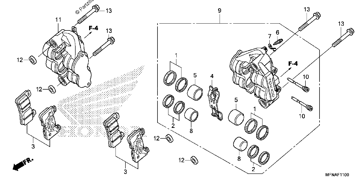 Diagrama de FRONT BRAKE CALIPER