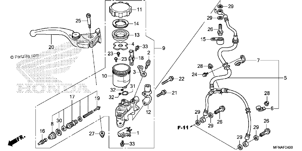 Diagrama de FRONT BRAKE MASTER CYLINDER