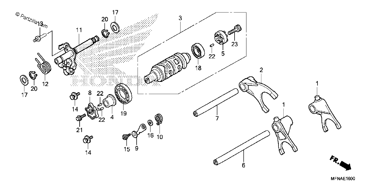 Diagrama de GEARSHIFT DRUM