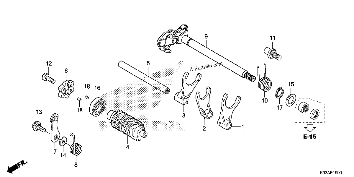 Diagrama de GEARSHIFT DRUM