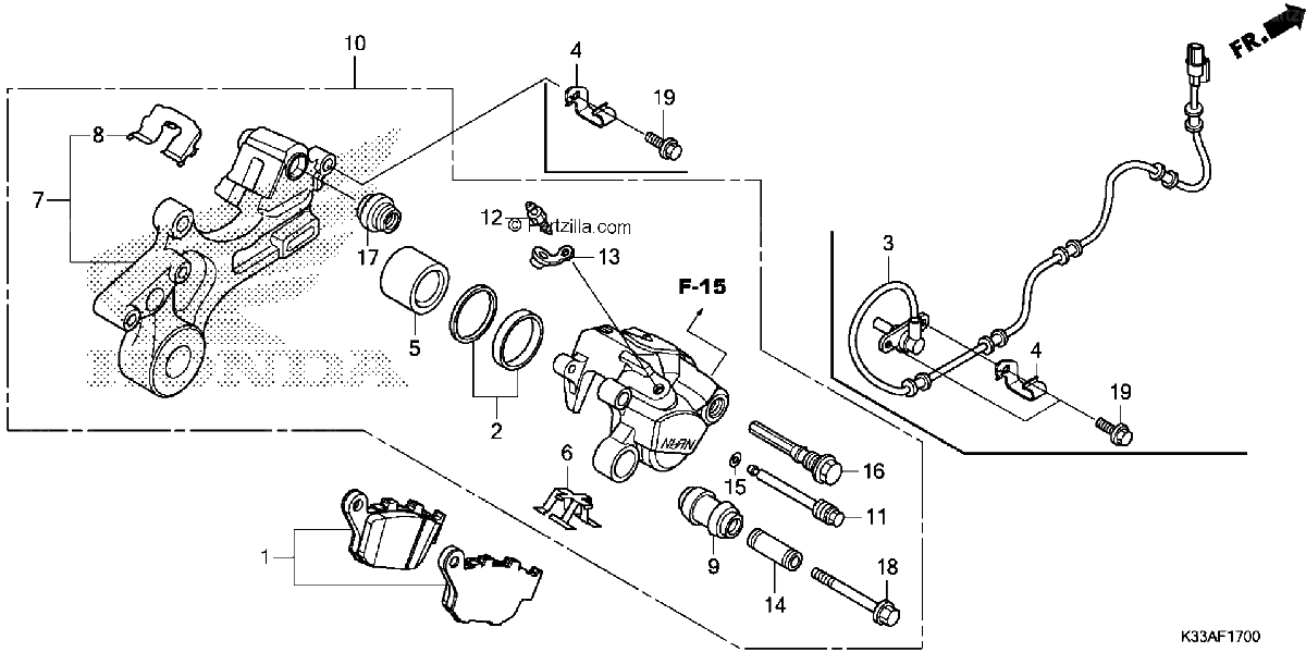 Diagrama de REAR BRAKE CALIPER