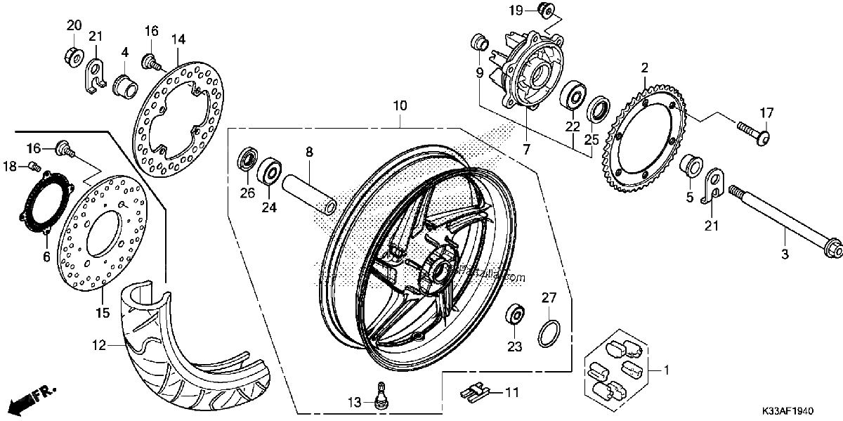 Diagrama de REAR WHEEL