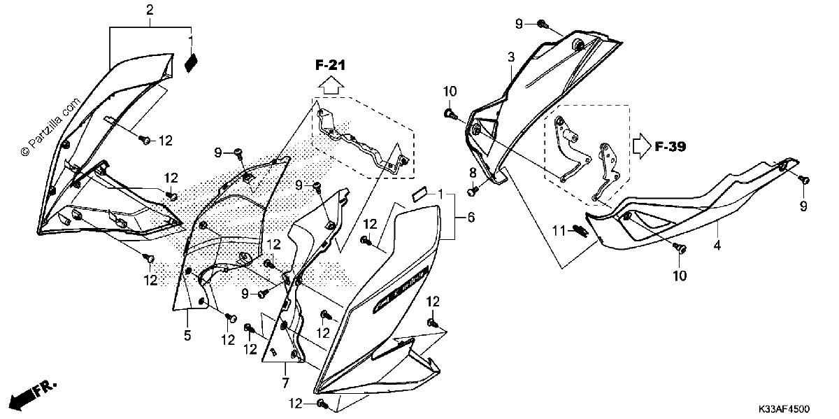 Diagrama de SHROUD UNDER COWL