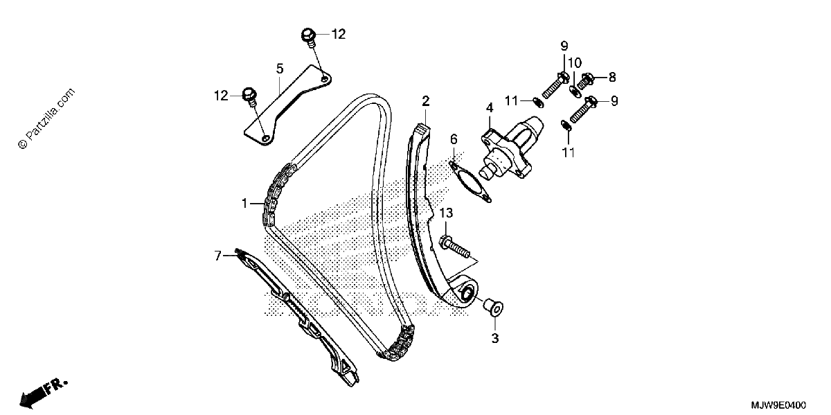 Diagrama de CAM CHAIN TENSIONER