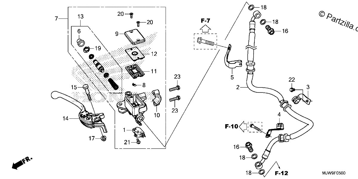 Diagrama de FRONT BRAKE MASTER CYLINDER 1