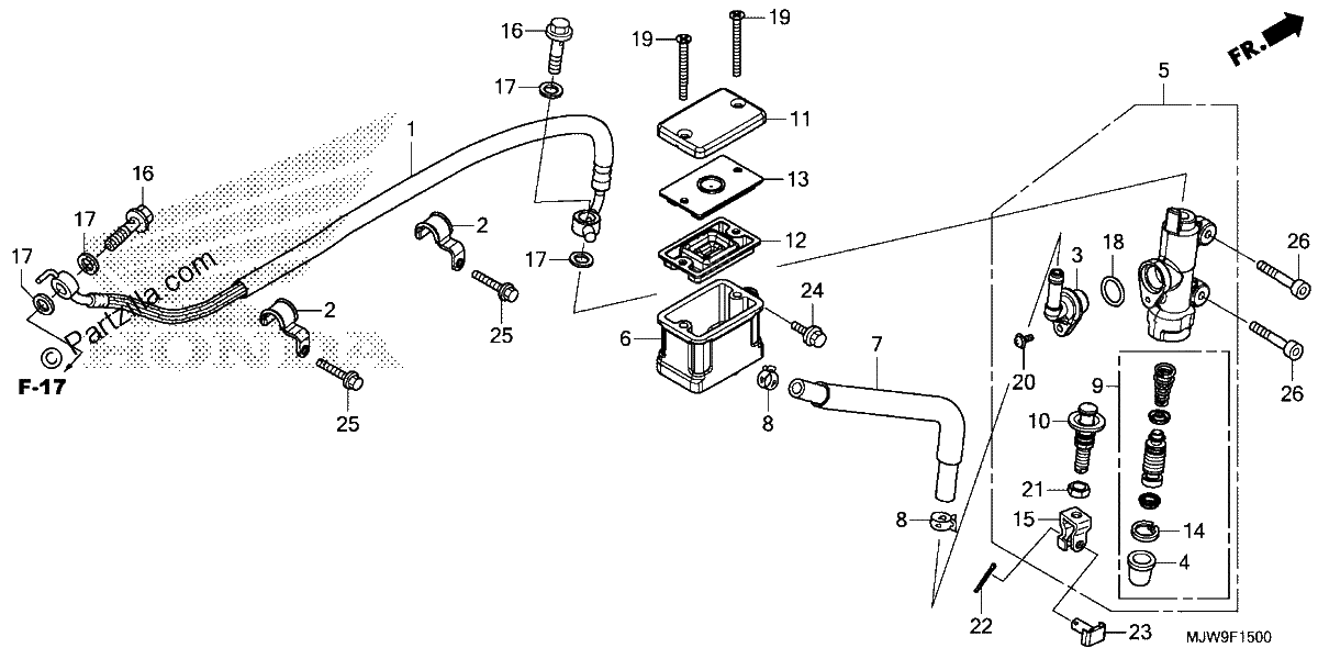 Diagrama de REAR BRAKE MASTER CYLINDER 1