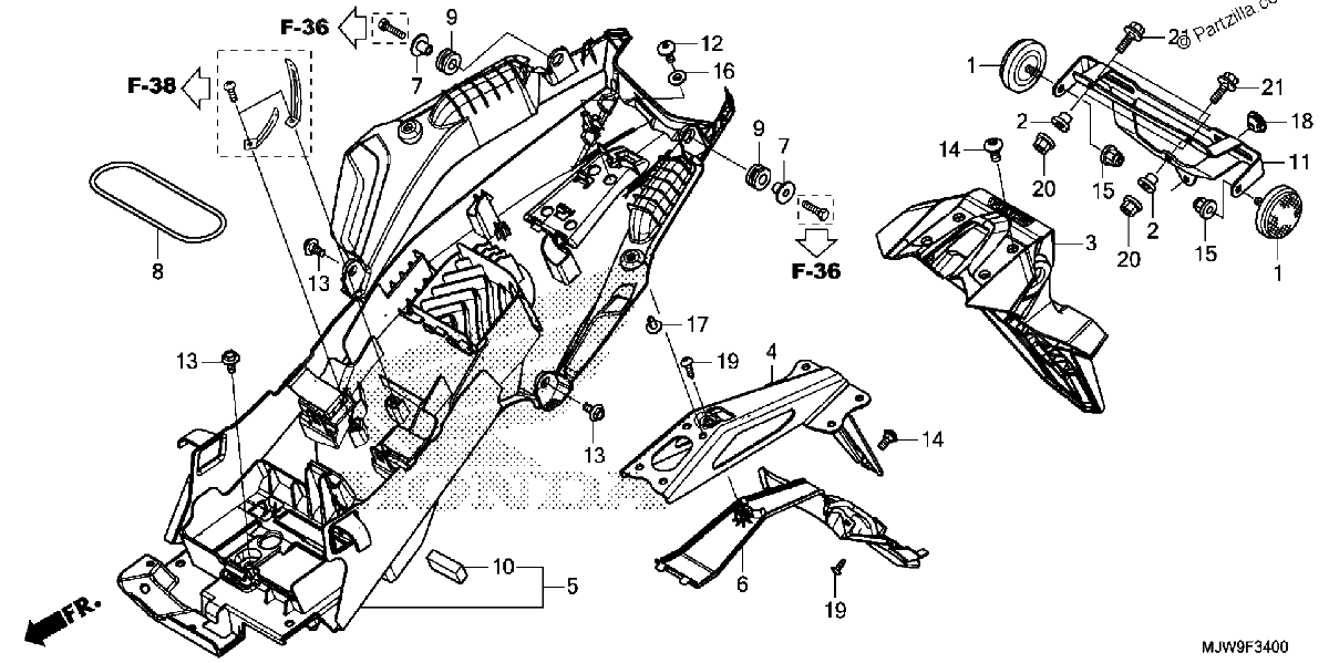 Diagrama de REAR FENDER