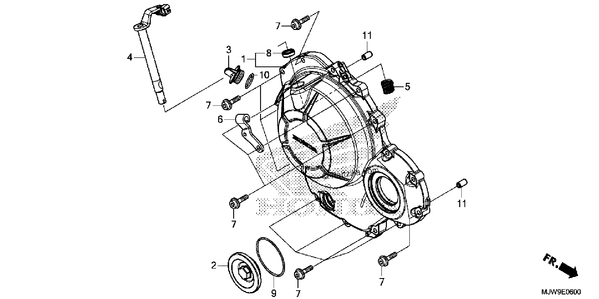 Diagrama de RIGHT CRANKCASE COVER