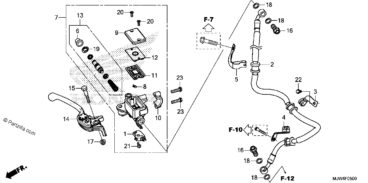 Diagrama de FRONT BRAKE MASTER CYLINDER 1