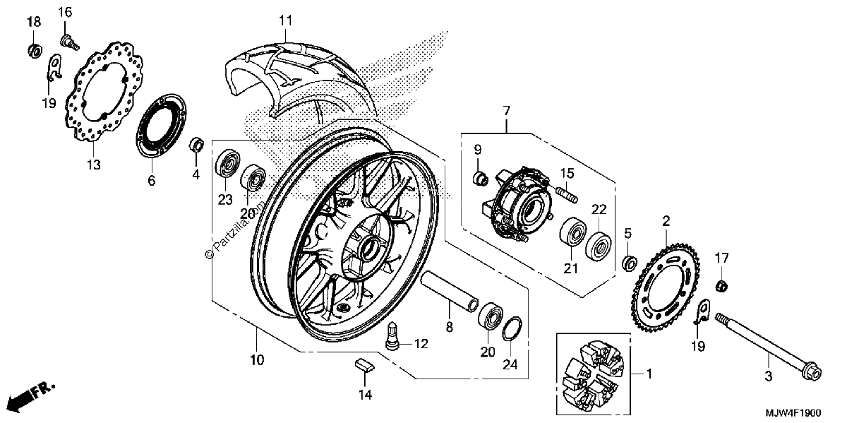 Diagrama de REAR WHEEL
