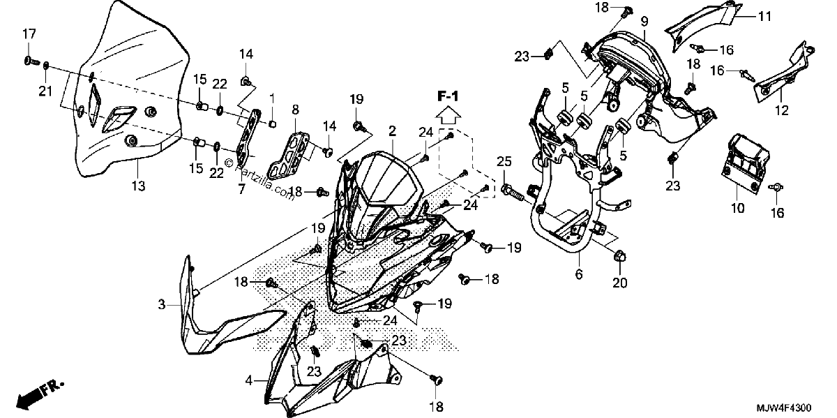 Diagrama de UPPER COVER WINDSCREEN