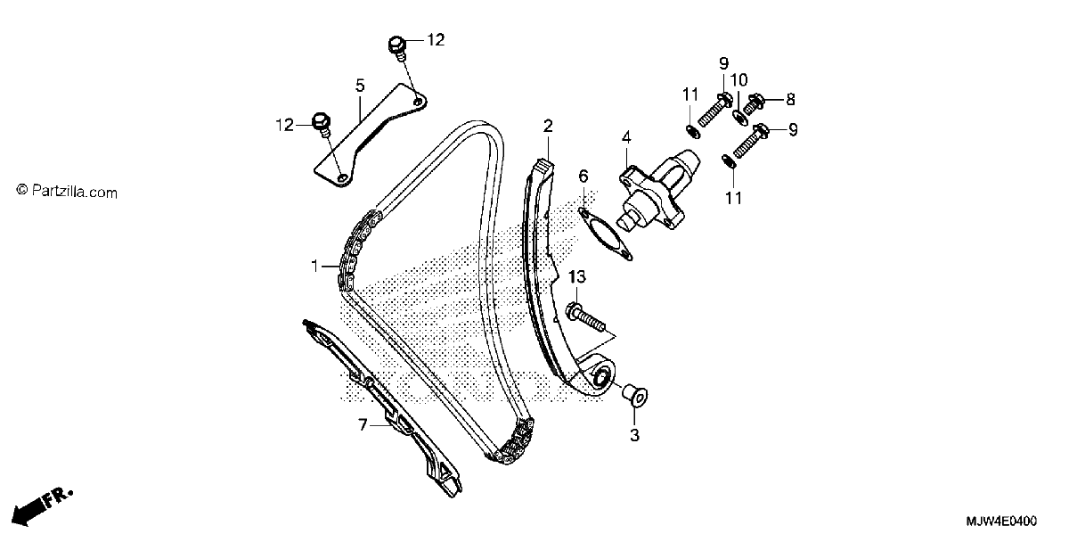 Diagrama de CAM CHAIN TENSIONER
