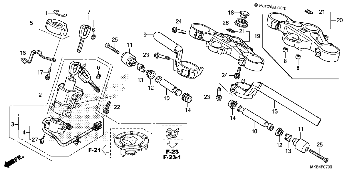 Diagrama de HANDLEBAR TOP BRIDGE